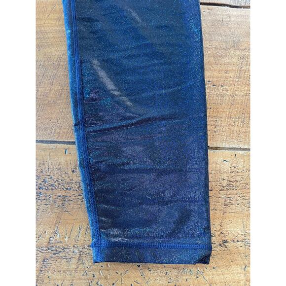 Womens Zyia‎ Active Metallica Navy Blue Sparkly Cropped Workout Leggings 12 - Picture 2 of 7
